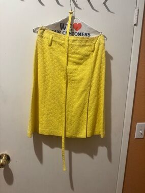 Express Bright Yellow A-Line Skirt with Belt